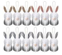 Boyiee 12 Pieces Easter Gnomes, Bunny Ornaments for Tree Farmhouse Easter Decor Spring Gnomes Hanging Garlands Vase Filler Fabric Bunnies for Rustic Basket Tiered Tray Decor