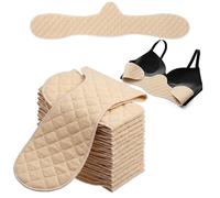 Boyiee 16 Pcs Cotton Bra Liners 3 Layer Reusable Boob Towel Under Breast Sweat Absorber Pads for Woman(L) White