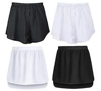Boyiee 4Pcs Shirt Extender for Women Adjustable Layering Fake Lower Sweep Shirt Undershirt Half Length Hemline(XL) White, Black