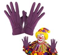 Boyiee Carnival Anti-slip Gloves Clown Theatre Carnival Costumes Stretchy Gloves with Three Barred for Men Women(Purple)