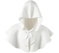 Boyiee Halloween Medieval Cowl Hood Cowl Costume Grim Cowl Cloak Cowl Plague Doctor Hat Cowl Pagan Cosplay Accessory (White)