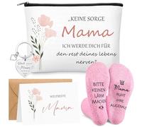 Boyiee Pack of 5 Birthday Gifts for Mum Keyring Cosmetic Bag Card with Envelope Mother's Day Gift Best Mum Mother Birthday Gift Mum Birthday Gifts for Women, multi-coloured, Fashion