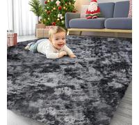 BOYIFEIJIE High Pile Rug, Fluffy Dark Grey, 140 x 200 cm, Washable & Non-Slip Extra Large Fleece Rug, Soft Cuddly Rug for Bedroom, Living Room, Children's Room
