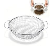 BOYIFEIJIE Stainless Steel Garden Sieve Diameter 30 cm with Practical Handle, 6 mm Mesh, Compost Sieve and Ground Sieve for Separating Stones, Weeds and Gravel in the Garden and Composting (6 mm)