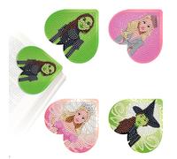 Boyigog Diamond Pianting Kits for Kids DIY Diamond Drawing Tools, Hearts Printed Crystal Sticker Set, Four Patterns Princess Printed 10 * 10CM Creative Craft Diamond Art Stickers for Kids