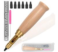 Boyistar Adjustable Japanese Screw Punch, 6 Tip Sizes Belt Hole Puncher, Wooden Handle, Brass Material, Multi-Size Punch, Wood Color