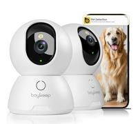 BoyKeep 2K Surveillance Cameras for Home Security, 2-Pack Indoor Camera with Night Vision, Pet Camera Indoor with App, Motion Detection, 2-Way Audio, Cloud/SD Card Storage, Compatible with Alexa