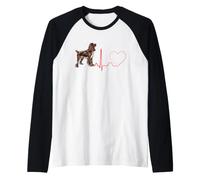 Boykin Spaniel Heartbeat Dog Owner Raglan Baseball Tee