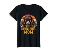 Boykin Spaniel Mom Retro Vintage Dog Lover Value Graphic T-Shirt, Women, Black, XL