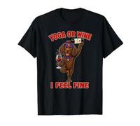 Boykin Spaniel Yoga or Wine I Feel Fine - DIGOR Funny Value Graphic T-Shirt, Men, Black, S