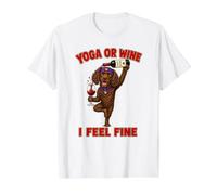 Boykin Spaniel Yoga or Wine I Feel Fine - DIGOR Funny Value Graphic T-Shirt, Men, White, L