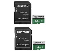 BOYMXU TF Memory Card 64GB 2 Pack, TF Card with Adapter,High Speed Memory Card Class 10 TF Card Memory Card for Phone Camera Computer-2 Pack