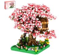 Boyorc Cherry Blossom Tree House Building Blocks Set, 1000+ PCS Artificial Bonsai Tree Kit, Nano Plant Flowers Building Blocks Sets Gift for Adults