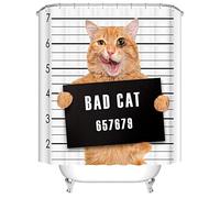 BOYOUTH Bad Dog Taking Pictures Pattern Digital Print Bath Shower Curtains for Bathroom Decor,Polyester Waterproof Fabric Bath Curtain with 12 Hooks,70x70 Inches,Multicolor