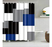 BOYOUTH Black,Grey,Navy Blue,White Geometry Pattern Digital Print Shower Curtains for Bathroom,Polyester Waterproof Fabric Bath Curtain with 12 Hooks,72x96 Inches,Multicolor