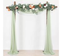 BOYOUTH Dark Green Voile Swag Scarf Valances Curtains,Long Sheer Chiffon Fabric Backdrop Curtains Scarves for Wedding Arch Draping,Party Outdoor Decor,30 by 71 Inches,1 Panel