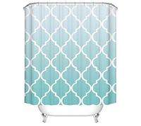 BOYOUTH Geometry on Gradient Blue Background Pattern Digital Print Bath Shower Curtains for Bathroom,Polyester Waterproof Fabric Bath Curtain with 12 Hooks,70x70 Inches,Multicolor