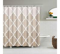 BOYOUTH Lantern Geometries Pattern Digital Print Beige Shower Curtains for Bathroom Decor,Polyester Waterproof Fabric Bath Curtain with 12 Hooks,70x70 Inches,Multicolor