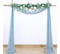 BOYOUTH Light Blue Voile Swag Scarf Valances Curtains,Long Sheer Chiffon Fabric Backdrop Curtains Scarves for Wedding Arch Draping,Party Outdoor Decor,30 by 216 Inches,1 Panel