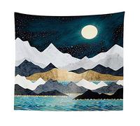 BOYOUTH Nature Landscape Tapestry Wall Hanging,Abstract Ocean Wave,Mountains and Starry Night Pattern Digital Print Art Wall Tapestries Home Decor,Mural,Beach Towel,59.1 Inch by 78.7 Inch