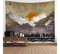 BOYOUTH Nature Landscape Tapestry Wall Hanging,Abstract Tree,Mountain and Sunset Pattern Digital Print Art Wall Tapestries Home Decor,Mural,Beach Towel,59.1 Inch by 78.7 Inch
