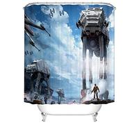 BOYOUTH Outer Space Robot Dog Pattern Digital Print Shower Curtains for Bathroom Decor,Polyester Waterproof Fabric Bath Curtain with 12 Hooks,70x70 Inches,Multicolor
