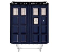 BOYOUTH Police Box Door Pattern Digital Print Bath Shower Curtains for Bathroom,Polyester Waterproof Fabric Bath Curtain with 12 Hooks,70x70 Inches,Multicolor