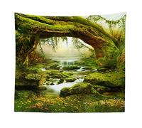 BOYOUTH Tapestry Wall Hanging,Fantastic Forest Scenery of Green Teclining Trees Pattern Digital Print Wall Tapestry Art Home Decor for Living Room Bedroom Dorm,59.1" Wide By 39.4" High