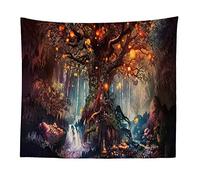 BOYOUTH Tapestry Wall Hanging,Glowing Trees in a Magical Gorest Pattern Digital Print Wall Tapestry Art Home Decor for Living Room Bedroom Dorm,59.1" Wide By 51.2" High