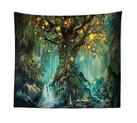 BOYOUTH Tapestry Wall Hanging,Magical Big Tree with Sparking Fruit in the Forest Pattern Digital Print Wall Tapestry Home Decor for Living Room Bedroom Dorm,59.1" Wide By 51.2" High