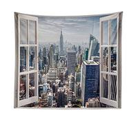 BOYOUTH Tapestry Wall Hanging,Manhattan Cityscape Outside the Window Digital Print Wall Tapestry Home Decor for Living Room Bedroom Dorm,59.1" Wide By 51.2" High