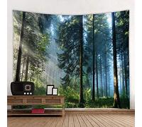 BOYOUTH Tapestry Wall Hanging,Sunlight Through the Misty Forest Photos Digital Print Wall Tapestry Art Home Decor for Living Room Bedroom Dorm,78.7" Wide By 59.1" High