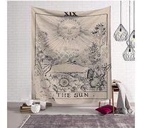 BOYOUTH Tapestry Wall Hanging,Tarot The Sun,XIX Medieval Europe Divination Images Digital Print Wall Tapestry for Living Room Bedroom Dorm Decor,37.4" Wide By 28.7" High