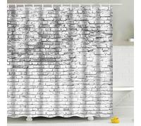 BOYOUTH White Brick Wall Pattern Digital Print Shower Curtains for Bathroom Decor,Polyester Waterproof Fabric Bath Curtain with 12 Hooks,70x70 Inches,Multicolor