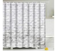 BOYOUTH White Brick Wall Pattern Digital Print Shower Curtains for Bathroom Decor,Polyester Waterproof Fabric Bath Curtain with 12 Hooks,70x78 Inches,Multicolor