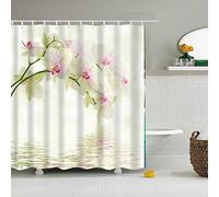 BOYOUTH White Flowers Pattern Digital Print Shower Curtains for Bathroom Decor,Polyester Waterproof Fabric Bath Curtain with 12 Hooks,70x70 Inches,Multicolor