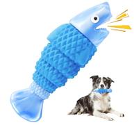 BoYoYo Tough Dog Chew Toy for Aggressive Chewers, Shark Design, Durable, Indestructible, Squeaky, Large Breed, BlueShark