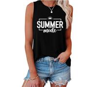 BOYRMSLGY Womens Summer Mode Tank Tops Crew Neck Sleeveless T Shirts Fashion Slim Basic Workout Casual Graphic Shirts, Black, XXL