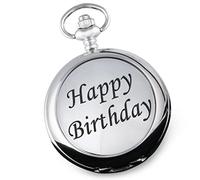 Boys 18th Gift Happy Birthday Case Mother of Pearl Engraved Pocket Watch 18
