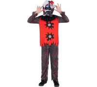 Boys 2 Headed Chuckles The Clown Halloween Fancy Dress Costume