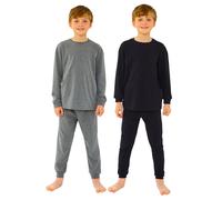Boys 2 Pack Long Pyjama Set Bedlam Black 9-10 Years