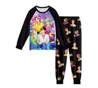 Boys 2 Piece Shirt and Pants Set Kids Pop Star Wear for Age 5-12 Years Black