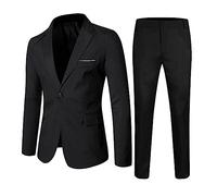 Boys' 2 Piece Suit & Blazer Formal Outfit - Prom Button Down Jacket Vest Trousers for 12-18 Years UK Teens - Regular Fit Wedding Party Casual Coat