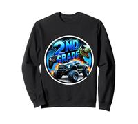 Boys 2nd Grade Back To School Gaming Controller T-rex Truck Sweatshirt