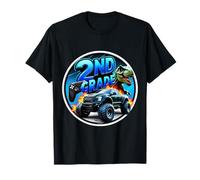 Boys 2nd Grade Back To School Gaming Controller T-rex Truck T-Shirt