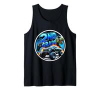Boys 2nd Grade Back To School Gaming Controller T-rex Truck Tank Top