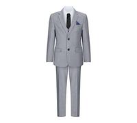 Boys 3 Piece Light Grey Suit Classic Wedding Party Vintage Christening - Grey 9