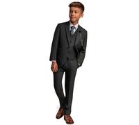 Boys 3 Piece Olive Green Check Suit Tweed Tailored Fit Wedding - Olive 3
