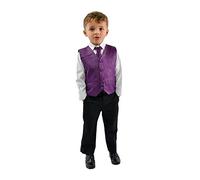 Boys 4 Piece Purple & Black Diamond Suit (7-8 Years)