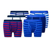 Boys 6 Pack Kids Boxer Shorts Cotton Keyhole Trunk (13 Years,Stripes)
